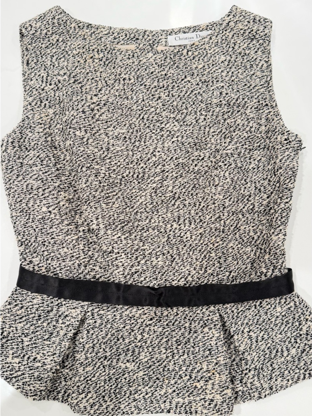Dior Black and Cream Textured Knit Top with Label - Picture 8 of 12